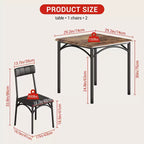 Square Dining Table Set for 2 with Upholstered Chairs