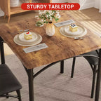 Square Dining Table Set for 2 with Upholstered Chairs