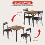 Square Dining Table Set for 2 with Upholstered Chairs
