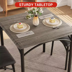Square Dining Table Set for 2 with Upholstered Chairs