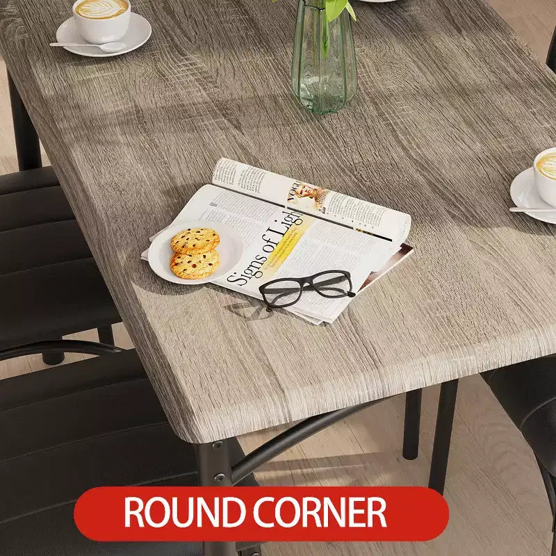 Square Dining Table Set for 2 with Upholstered Chairs