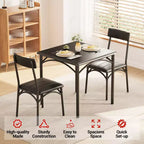 Square Dining Table Set for 2 with Upholstered Chairs