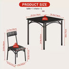 Square Dining Table Set for 2 with Upholstered Chairs
