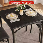 Square Dining Table Set for 2 with Upholstered Chairs