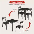 Square Dining Table Set for 2 with Upholstered Chairs