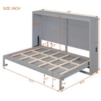 Wood Murphy Bed with Charging Ports