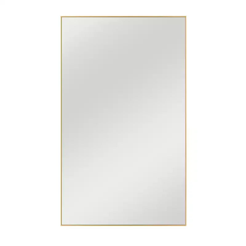 35 in. W x 59 in. H Rectangular Metal Framed Wall Mirror in Gold