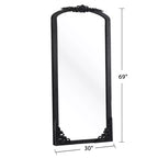30 in. W x 69 in. H Arched Solid Wood Framed Full Length Mirror in Black