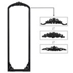 30 in. W x 69 in. H Arched Solid Wood Framed Full Length Mirror in Black