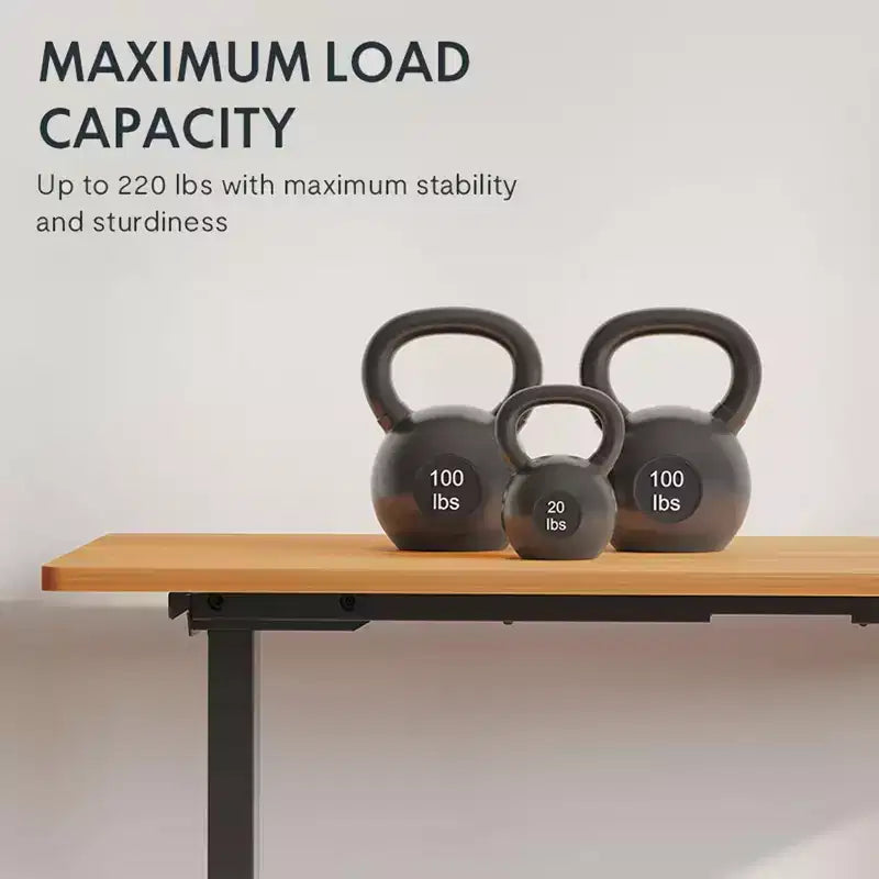 Electric Height-Adjustable Standing Desk with Solid Desktop