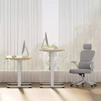 Electric Height-Adjustable Standing Desk with Solid Desktop