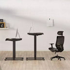 Electric Height-Adjustable Standing Desk with Solid Desktop