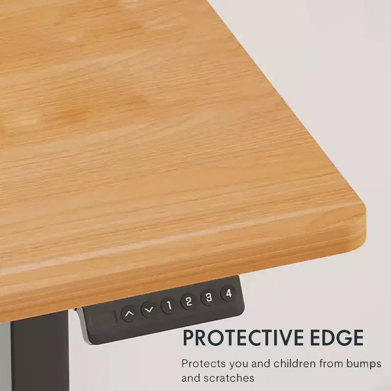 Electric Height-Adjustable Standing Desk with Solid Desktop