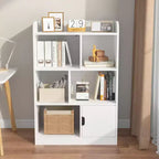 7-Shelf Freestanding Bookshelf with Cube Organizer for Bedroom and Living Room