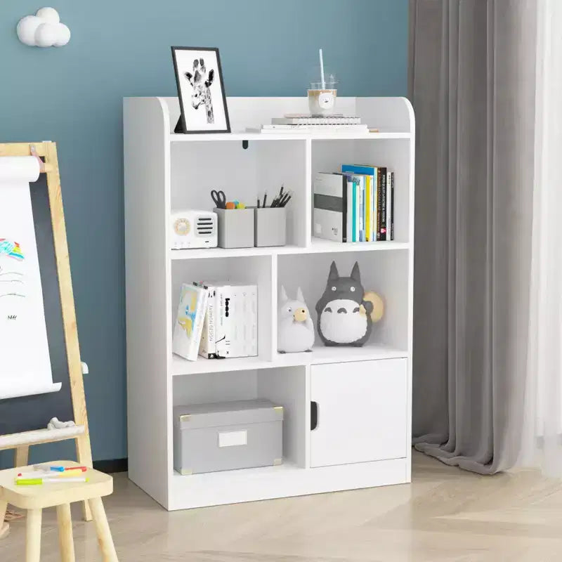 7-Shelf Freestanding Bookshelf with Cube Organizer for Bedroom and Living Room