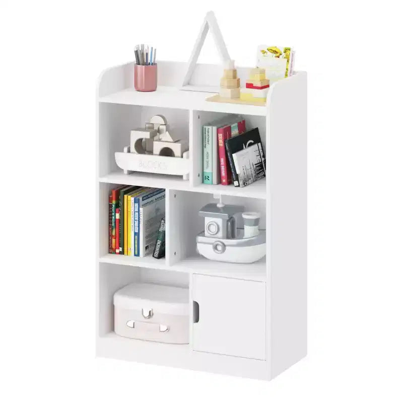 7-Shelf Freestanding Bookshelf with Cube Organizer for Bedroom and Living Room