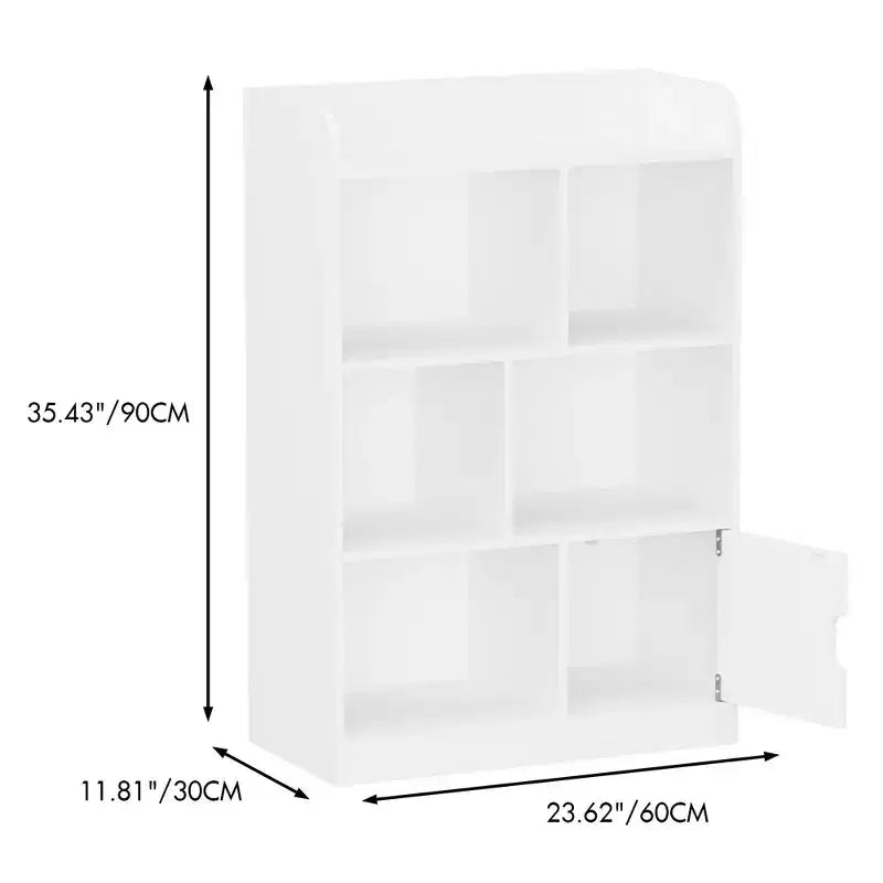 7-Shelf Freestanding Bookshelf with Cube Organizer for Bedroom and Living Room