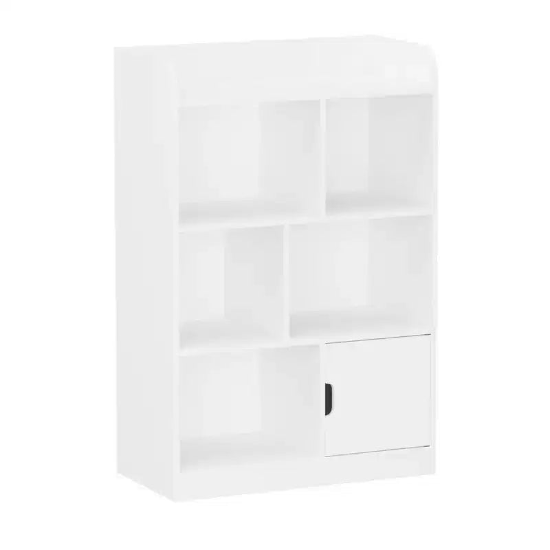 7-Shelf Freestanding Bookshelf with Cube Organizer for Bedroom and Living Room