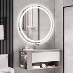 Round Frameless LED Bathroom Vanity Mirror with Anti-Fog and Dimmable Light