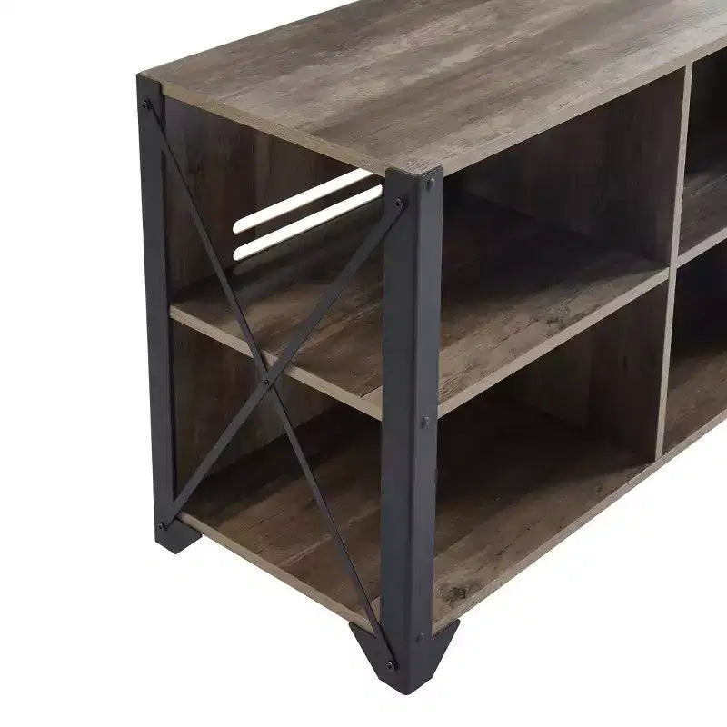 Industrial TV Stand for TVs Up to 55 Inches with Open Shelves