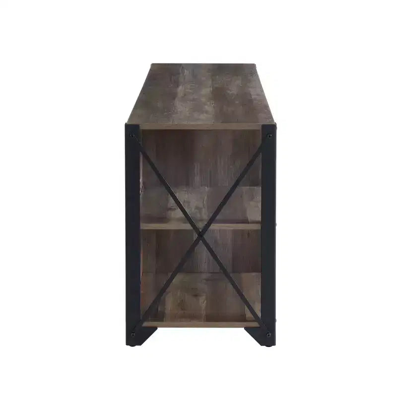 Industrial TV Stand for TVs Up to 55 Inches with Open Shelves