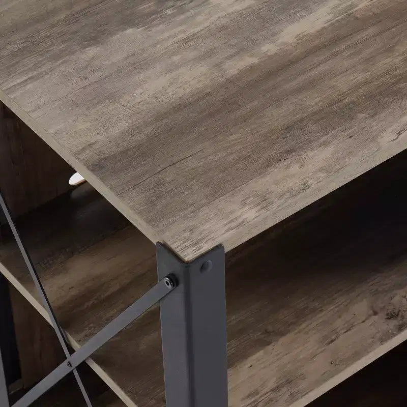 Industrial TV Stand for TVs Up to 55 Inches with Open Shelves
