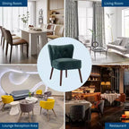 Modern Armless Velvet Chair with Wooden Legs (Multiple Colors)