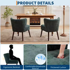 Modern Armless Velvet Chair with Wooden Legs (Multiple Colors)