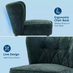 Modern Armless Velvet Chair with Wooden Legs (Multiple Colors)