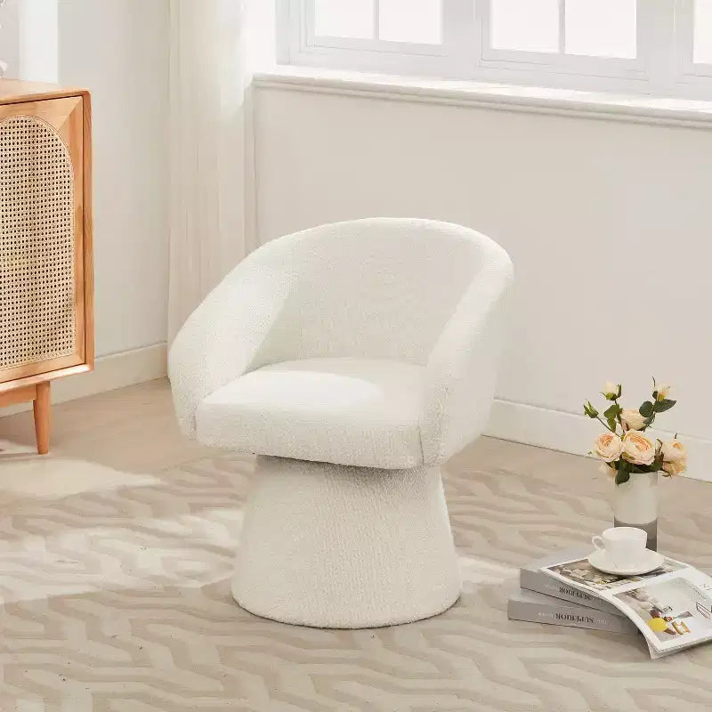 Mid-Century Modern Swivel Corduroy Accent Chair