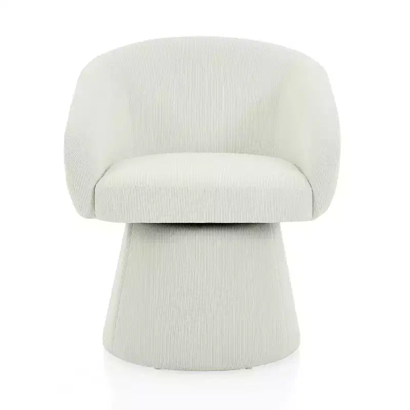 Mid-Century Modern Swivel Corduroy Accent Chair