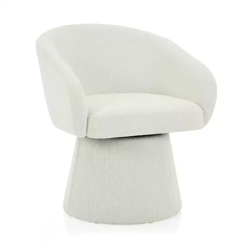 Mid-Century Modern Swivel Corduroy Accent Chair