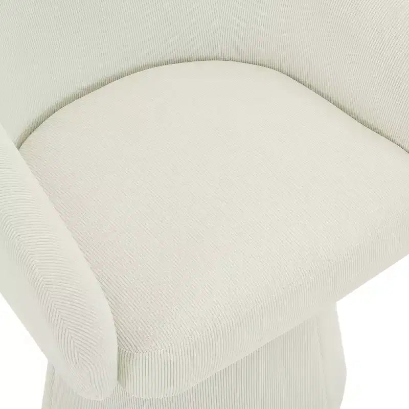Mid-Century Modern Swivel Corduroy Accent Chair