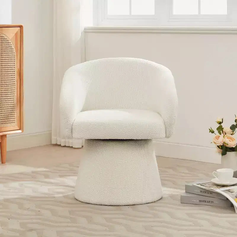 Mid-Century Modern Swivel Corduroy Accent Chair