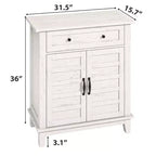 Farmhouse Storage Cabinet with 3 Adjustable Shelves and Drawer – Kitchen & Entryway Organizer
