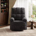Oversized Swivel Rocker Recliner Chair with Chenille Upholstery