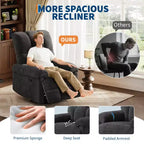 Oversized Swivel Rocker Recliner Chair with Chenille Upholstery