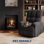 Oversized Swivel Rocker Recliner Chair with Chenille Upholstery