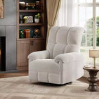 Oversized Swivel Rocker Recliner Chair with Chenille Upholstery