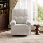 Oversized Swivel Rocker Recliner Chair with Chenille Upholstery
