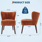 Mid Century Accent Chair with Solid Wood Legs and Upholstered Wingback