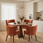 Mid Century Accent Chair with Solid Wood Legs and Upholstered Wingback