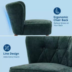 Mid Century Accent Chair with Solid Wood Legs and Upholstered Wingback