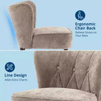 Mid Century Accent Chair with Solid Wood Legs and Upholstered Wingback