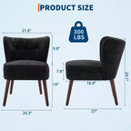 Mid Century Accent Chair with Solid Wood Legs and Upholstered Wingback