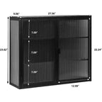 Wall-Mounted Bathroom Cabinet with Glass Door and Removable Shelves