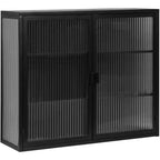 Wall-Mounted Bathroom Cabinet with Glass Door and Removable Shelves