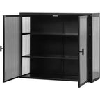 Wall-Mounted Bathroom Cabinet with Glass Door and Removable Shelves