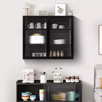 Wall-Mounted Bathroom Cabinet with Glass Door and Removable Shelves