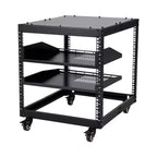 Open Frame Server Rack with Adjustable Depth, Wall Mount and Floor Standing, 19-Inch Rackmount Compatible